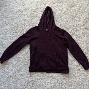 Motherhood Maternity Dark Burgundy Hoodie Sweater Nursing Top Side Zippers Lg